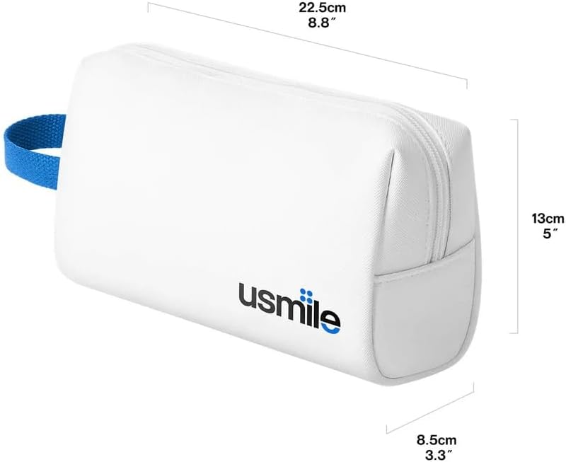 usmile Travel Case for Electric Toothbrush & Water Flosser – Water-Resistant PU Leather Hanging Toiletry Bag, Fits C10, Y10PRO, Y20PRO, Ideal for Travel, Gym & School(White) - Image 2
